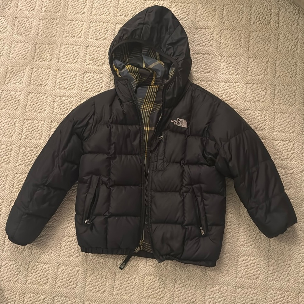 Reversible north face puffer coat